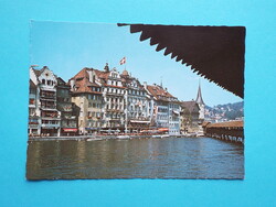 Képeslap (63) - Svájc - Luzern - Városház rakpart 1980-as évek