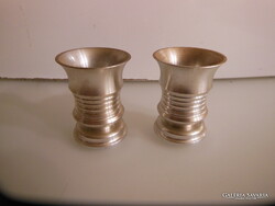 POHÁR - 2 db - FÉM - NEHÉZ - VASTAG - 5 x 4 cm - SNAPSZOS - NÉMET - HIBÁTLAN