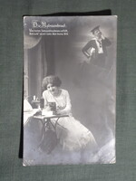 Képeslap,Osztrák Magyar haditengerészet légierő,katona,matróz levél,romantika,szerelem,1915-