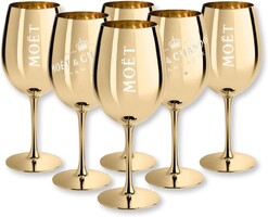 CHAMPAGNE CLUB - Moët & Chandon Gold Chromium – 6 pezsgőspohár aranyszínű fémbevonattal
