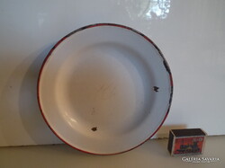 TÁNYÉR - 20 cm -  JELZETT - RÉGI - ZOMÁNCOZOTT - 20 cm