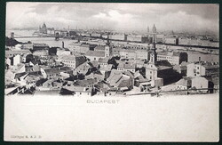 Budapest /  ritka panoráma fotó  képeslap  ~1905  Örömy Sándor Kossuth L utcza 18 keresk.