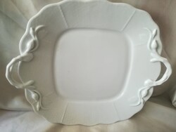 Hófehér, jelzés nélküli porcelán füles kínáló