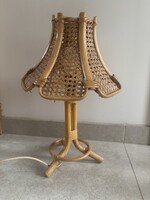 Mid-century Francia Riviéra bambusz-rattan asztali lámpa – 1960-as évek