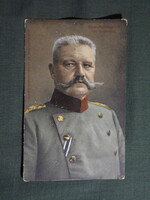 Képeslap,Osztrák Magyar hadsereg,katona levél,Paul von Hindenburg Német tábornok,1915-