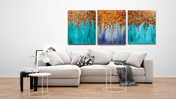 JMModernAbstract GOLDEN SKY 150X60 cm-es modern festmény feszített vásznon