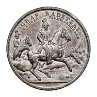 Ausztria gróf Radetzky tábornagy győzelmeinek emlékére ónérem 1848