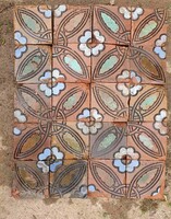 Unique Antique Hollóházi Ceramic Tile, Rare, Building Decor, Architectural Ceramic, Construction Material
