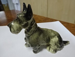 Német porcelán figurális szobor, Scheidig - Kunst Grafenthal schnauzer kutya. Jókai