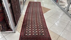 4455 Pakisztáni Türkmén mintás kézi gyapjú perzsa futó szőnyeg 95X365CM