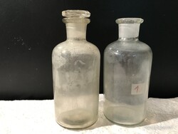 GYÓGYSZERES ÜVEG - 2 db - ANTIK - 14 x 6 cm - 2 dl - HIBÁTLAN