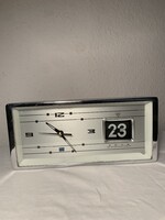 Diamond mechanikus felhúzható naptáros bakelit ébresztőóra 1970-es évek.