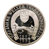 Casinos Austria 100 Schilling zseton 1992 welsi ügetőpálya 10g Ag835