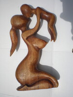 ART DECO , RITKA , CSODÁLATOS SZOBOR  ,   27 cm magas ,  Fából