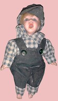 1970'S német MŰVÉSZ JÁTÉK porcelán fejű KARAKTER BABA - HIBÁTLAN cca. 24 cm HIBÁTLAN