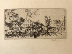 REMSEY JENŐ (1885-1980) JELZETT RÉZKARC, KERET NÉLKÜL 43 X 31 CM
