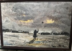 Németh Zoltán (1977): Garabonciás (2001) – 40x60 cm, Zichy Galéria pecséttel