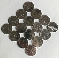 16 féle 50 forintos verdefényes állapotban.