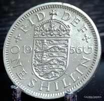 Egyesült Királyság 1 shilling, 1956 Angol címer, 3 oroszlán koronás pajzson C05A5