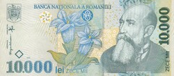 10.000   Lei  1999   Románia A képen látható Szép Állapotban