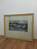 Mészáros Lajos (1925–1971) elismert szolnoki festőművész és grafikus rendkívül hangulatos képe o