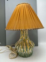 Hatalmas méretű, retro kerámia lámpa, 31 cm lámpatest, foglalattal, ernyővel 47 cm
