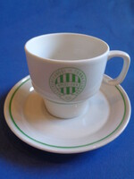 Ferencvárosi Torna Club (FTC) címerrel ellátott Hollóházi porcelán kávéscsésze ,tányérral