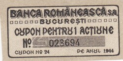 1944 Bukarest 1 Kupon    Románia A képen látható Állapotban