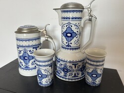 Porcelán kancsó korsó pohárral