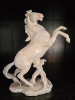 Német Karl Ens Volkstedt manufaktúra porcelán ágaskodó ló 1930-40 gyűjtői