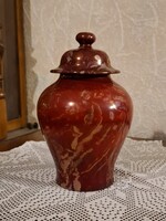 Zsolnay márvány erezetű extra eozin fedeles váza! 19cm!