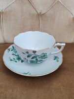 Zöld virágmintás Green floral Herendi teás csésze aljával