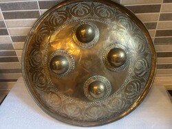 Ritka antik tibeti / indiai sárgaréz dhal pajzs írásos felirattal – 36 cm ​Leírás: Eladó a képeken l