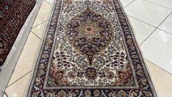 4307 SUPER OLCSÓ Hindu Isfahan kézi gyapjú perzsa szőnyeg 78X135CM
