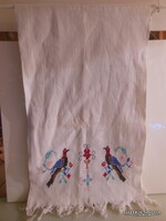 KONYHARUHA - KÉZIMUNKA - HÍMZETT - 140 x 43 cm + ROJT - LENVÁSZON  - HIBÁTLAN