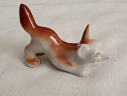 Porcelán róka retro orosz Polonne kézzel festett Vuk 9x3x6cm