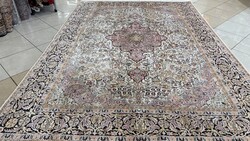 4153 ÁLOMSZÉP Kasmíri hernyóselyem Isfahan kézi perzsa  szőnyeg 210X305CM