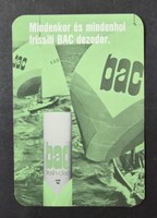 BAC dezodor kártyanaptár 1975