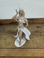 -AX702- Wallendorf porcelán hastáncosnő szobor keleti táncos lány Kurt Steiner német figura nipp