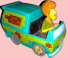 2006.POP ROCKET INC. SCOOBY DOO lendkerekes játék autó BOZONT sofőr figurával 14 x 8 cm