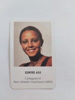 MEGYEI MOZIÜZEMI VÁLLALAT kártyanaptár 1981-SZIRTES ÁGI Csillagszemű, Nem élhetek muzsikaszó nélkül