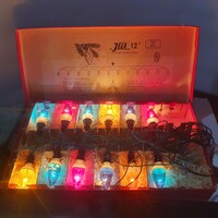 Retro fekete foglalatos meseszép karácsonyi Zlatokov toboz fényfüzér izzósor szocreál Csehszlovák