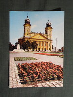 Képeslap,Debrecen,Kossuth Lajos szobor,Ref. nagytemplom látkép,részlet, 1978-