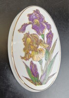 Hollóházi Porcelán Bonbonier / Ékszertartó Doboz – Gyönyörű Írisz (Nőszirom) Mintával