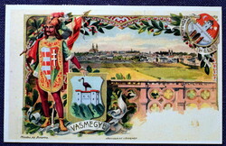 Szombathely / Vasmegye , címer - nosztalgia képeslap