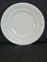 Régi Zsolnay indamintás fehér keménycserép (fajansz) lapostányér – Jelzett (23,5 cm)