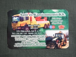 Kártyanaptár,Fegyvernek,Scania autó és kamionmentő,Caterpillar traktor,2003   (8)
