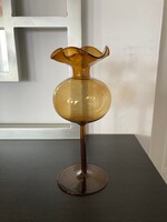 Avantgárd fújt üvegváza, anyagában színezett - Hibátlan - 22 cm