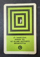 Állami Biztosító kártyanaptár 1968