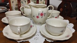 Antik Bavaria porcelán szett (1918–1925) – 10 részes, 4 személyes, kiöntővel és cukortartó